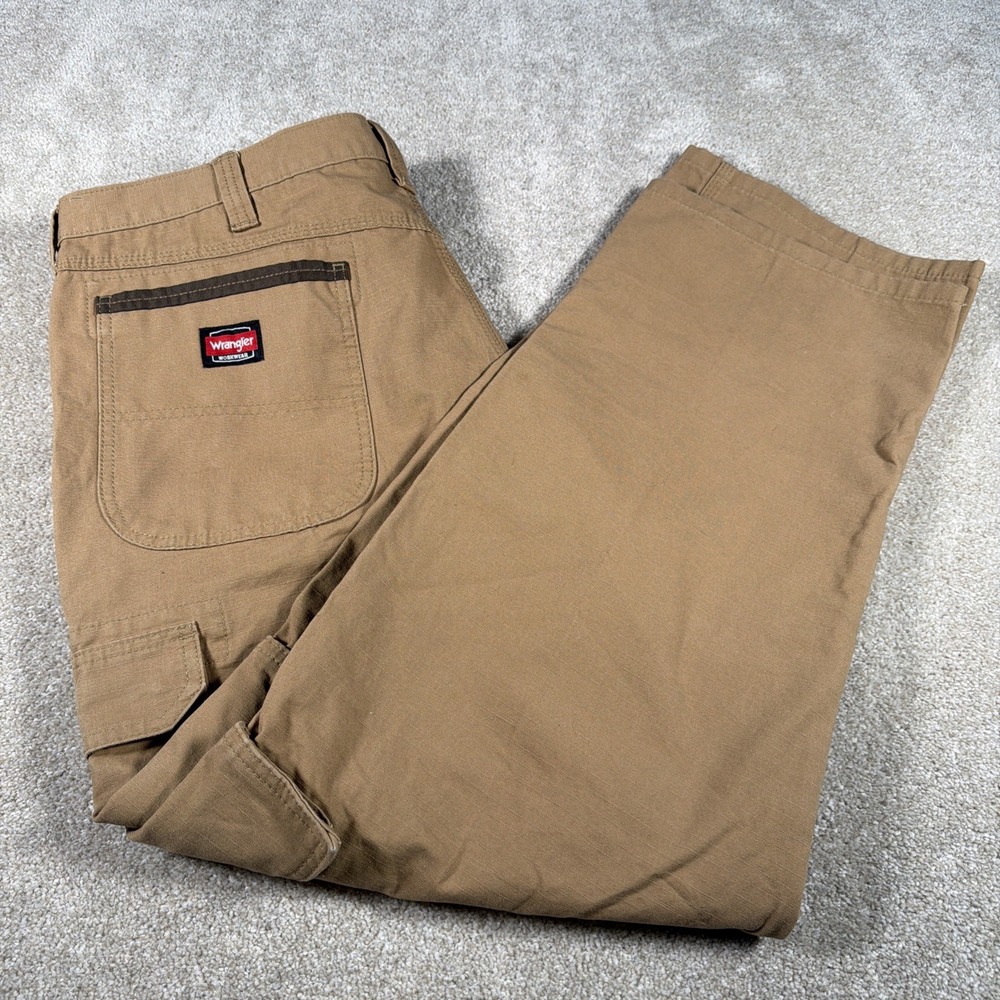 Wrangler Workwear Mens Carpenter Ripstop Utility Pants 42 X‎ 30 Cargo Brown